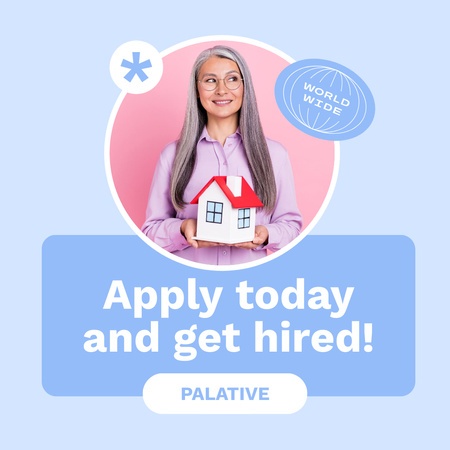 Real Estate Agent Vacancy Ad Animated Post Design Template