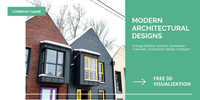 Modèle de visuel Modern Architectural Design With Free Visualization - Twitter