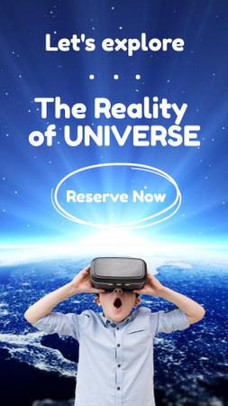 Boy in Virtual Reality Glasses Instagram Video Story – шаблон для дизайна