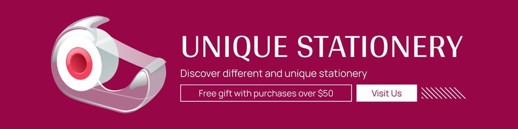 Plantilla de diseño de Free Gift Offer For Purchasing Stationery LinkedIn Cover 