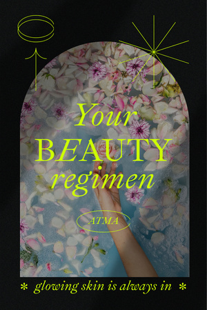 Skincare Ad with Tender Floral Petals in Water Pinterest Šablona návrhu