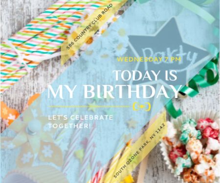 Birthday party in South Ozone park Large Rectangle Design Template