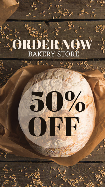 Bakery Promotion with Fresh Bread Instagram Story Πρότυπο σχεδίασης