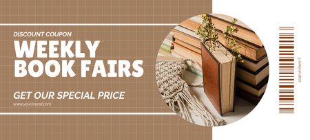 Weekly Book Fairs Coupon 3.75x8.25in Design Template