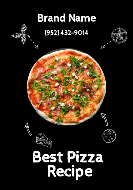 Best Italian Pizza Menu Ad Poster 28x40in Modelo de Design