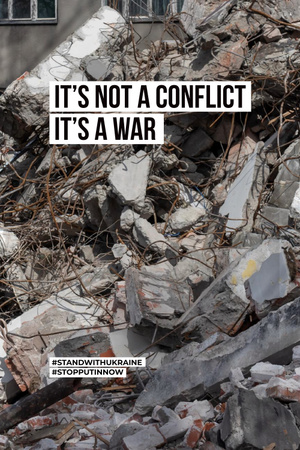 Awareness about War in Ukraine Pinterest Design Template