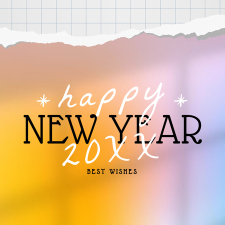 Happy New Year Greeting in Orange Color Instagram Design Template