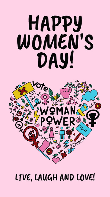 Inspiration for Woman's Power on Women's Day Instagram Story Modelo de Design