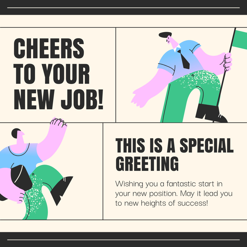 Special Greeting on New Job LinkedIn post Design Template