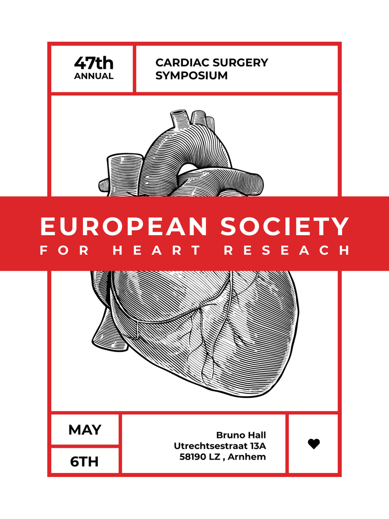 Plantilla de diseño de Annual Cardiac Surgery Symposium In Spring Poster US 