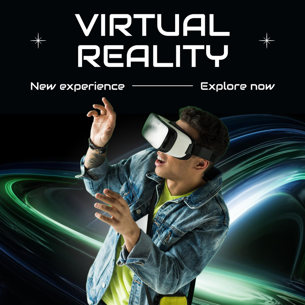 Plantilla de diseño de Explore Virtual Reality  Instagram 