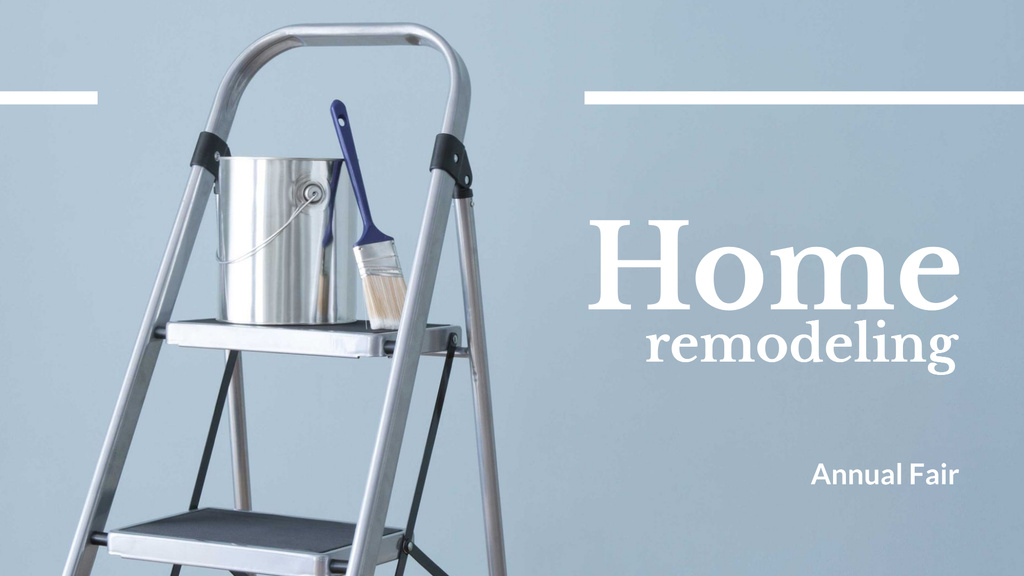Home Remodeling Ad with Brush and Paint FB event cover Tasarım Şablonu