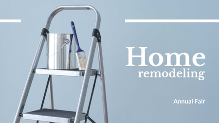 Home Remodeling Ad with Brush and Paint FB event cover tervezősablon