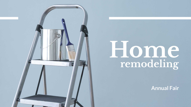 Home Remodeling Ad with Brush and Paint FB event coverデザインテンプレート