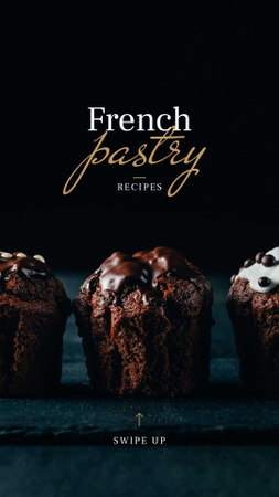 Pastry Offer with Sweet chocolate cakes Instagram Story Design Template