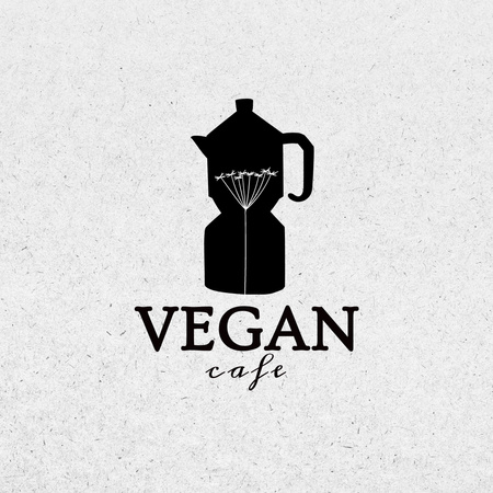 Vegan Cafe Ad with Dried Flower Logo 1080x1080px Modelo de Design