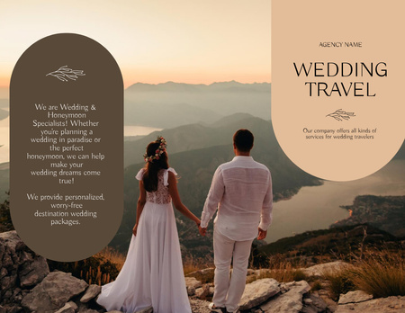 Wedding Travel Tour Offer Brochure 8.5x11in Z-fold Design Template