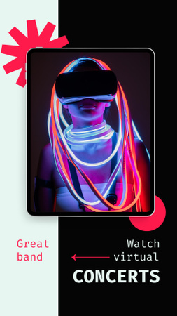 Designvorlage Girl in Virtual Reality Glasses für Instagram Video Story