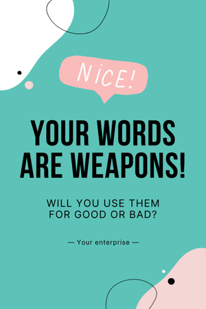 Your Words are Weapons Postcard 4x6in Vertical Design Template