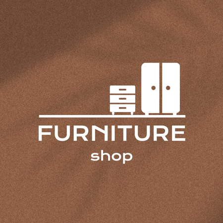 High Quality Furniture Shop Emblem in Brown Logo 1080x1080pxデザインテンプレート