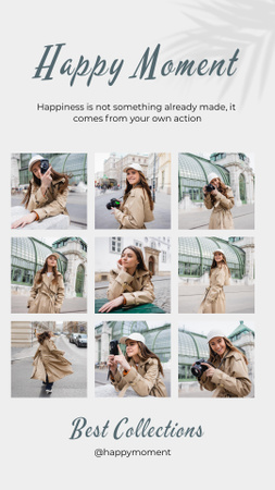 Designvorlage Photos about Happy Moment  für Instagram Story