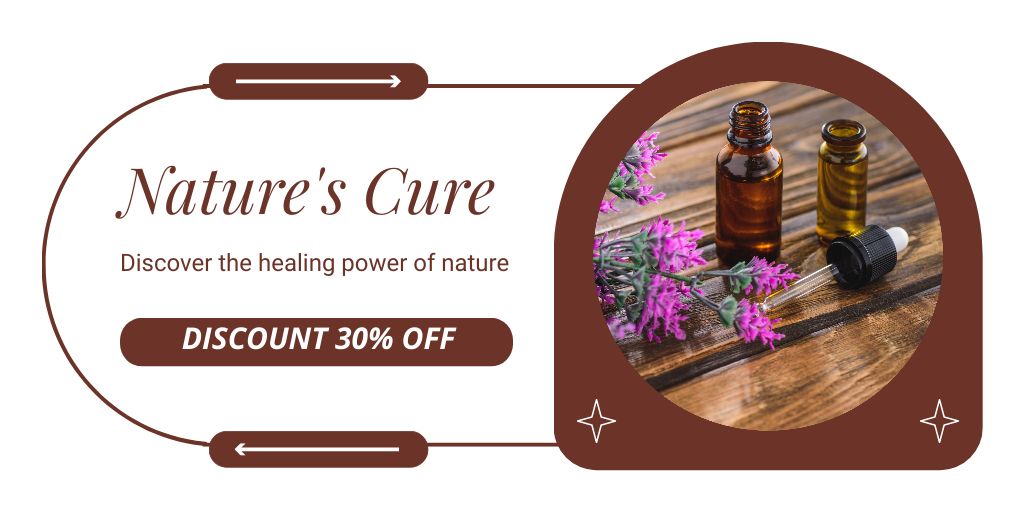 Natural Cure At Reduced Price with Fresh Herbs Twitter Πρότυπο σχεδίασης