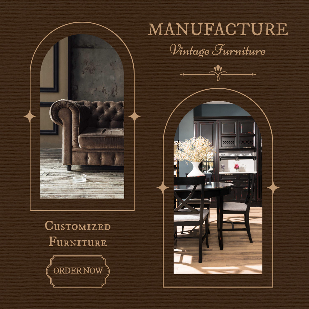 Old Manufacture Furnishings For Home Offer Instagram Design Template