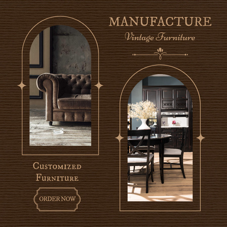 Plantilla de diseño de Oferta de muebles antiguos de fabricación para el hogar. Instagram 