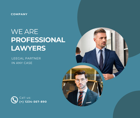 Services of Professional Lawyers Facebook Design Template