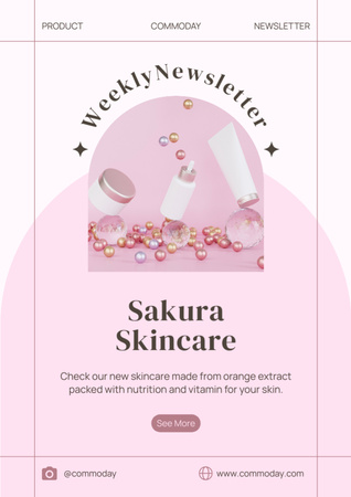Plantilla de diseño de productos para el cuidado de la piel Newsletter 