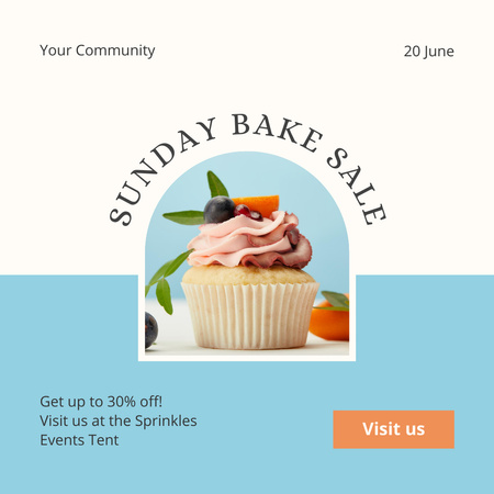 Bake Sale Announcement On Sunday Instagram Design Template
