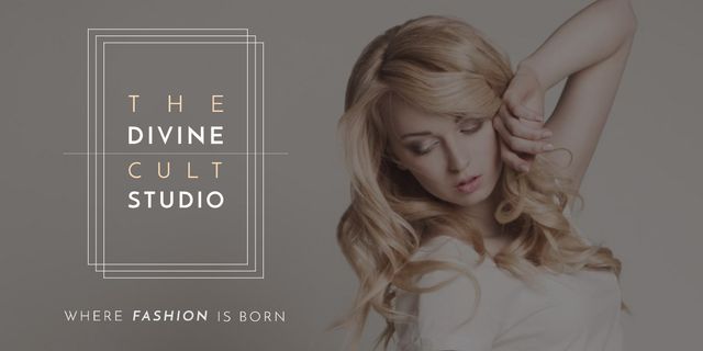 Szablon projektu Fashion Studio Ad Blonde Woman in Casual Clothes Image