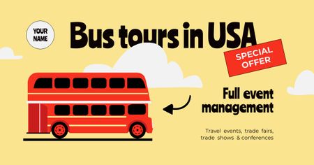 Designvorlage Bus Tour Announcement für Facebook AD