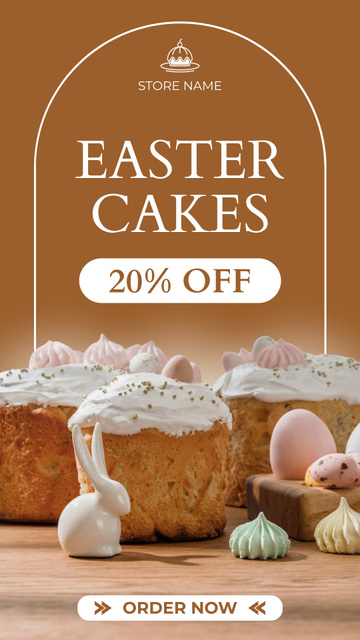 Easter Special Offer of Sweet Cakes Instagram Story Πρότυπο σχεδίασης