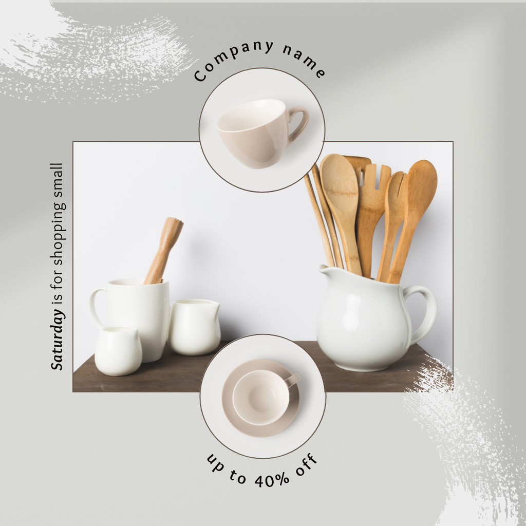 Ceramic Kitchenware Discount Sale Ad Instagramデザインテンプレート