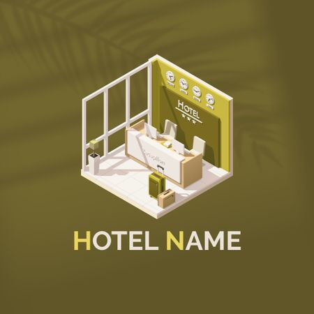 Oferta de Hotel Confortável para Relaxamento Animated Logo Modelo de Design