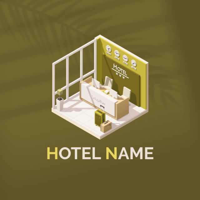 Offer of Comfortable Hotel for Relaxation Animated Logo Modelo de Design