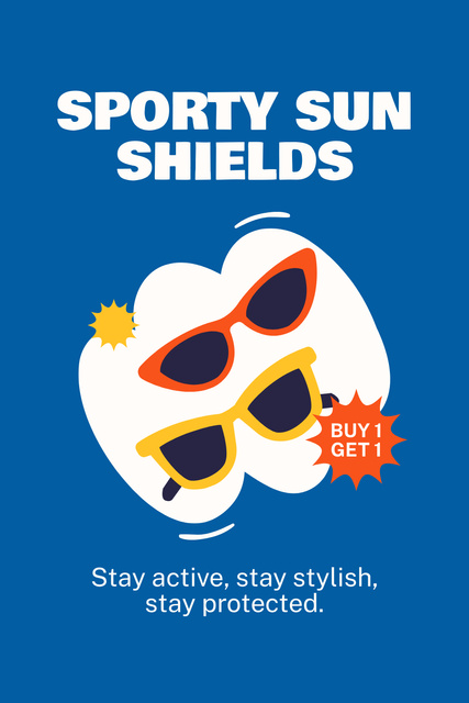 Offer of Sunglasses for Active Sports Pinterest Šablona návrhu