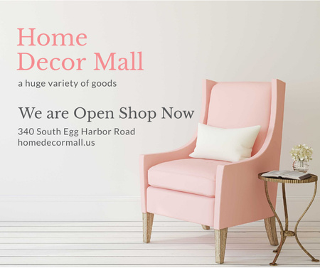 Plantilla de diseño de Furniture Store ad with Armchair in pink Facebook 