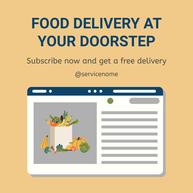 Doorstep Food Delivery Instagram tervezősablon