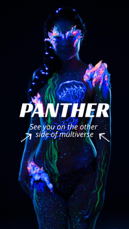 Designvorlage Girl with Neon Painted Body für Instagram Video Story