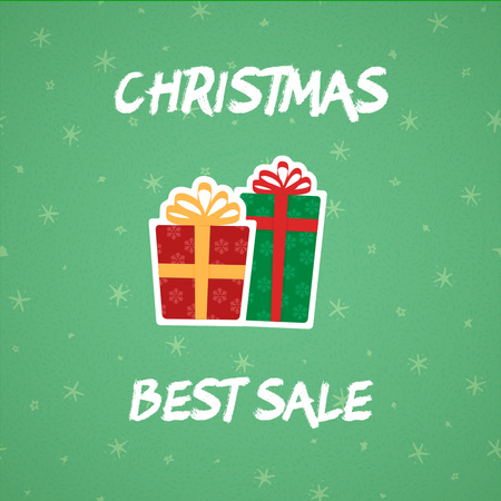 Christmas Sale Announcement with Present Boxes Instagram Design Template