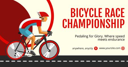 Bisiklet Yarışı Şampiyonası Facebook AD Tasarım Şablonu