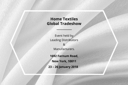 Modèle de visuel Annonce de l'exposition de textiles de maison avec texture de tissu blanc - Postcard 4x6in