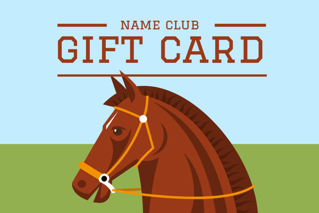 Free Trial Riding Classes Illustrated Gift Certificate Design Template