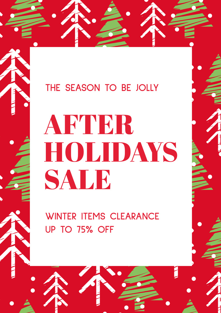 Template di design After Holidays Sale Announcement Poster