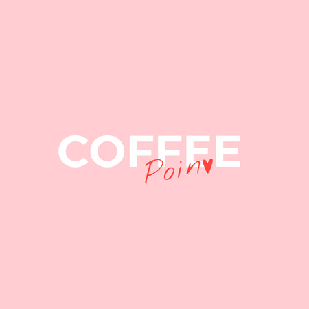 ピンクのコーヒーショップの広告 Logo 1080x1080pxデザインテンプレート
