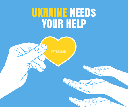 Ontwerpsjabloon van Facebook van Ukraine needs your Help