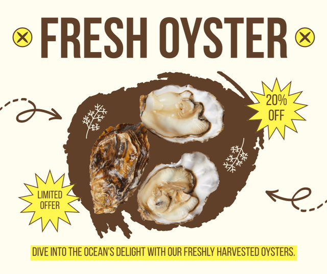Limited Offer of Fresh Oysters Facebook Πρότυπο σχεδίασης