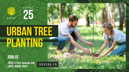 Ontwerpsjabloon van FB event cover van Volunteer Event Team Planting Trees 